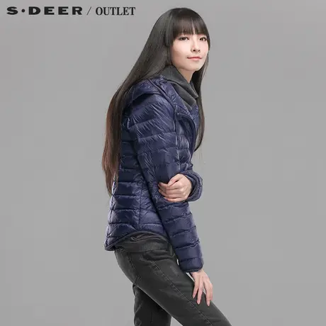 sdeer圣迪奥薄款连帽保暖羽绒服轻薄短S12482460商品大图