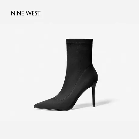 Nine West/玖熙高跟短靴女2023年秋冬新款尖头细跟时尚优雅时装靴图片
