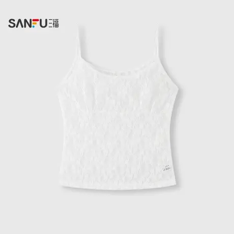 三福女夏季花朵蕾丝吊带背心 甜美时尚休闲外穿内搭上衣503156图片