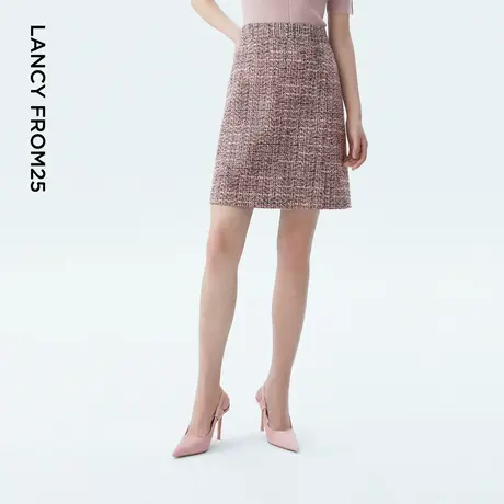 LANCY/朗姿2023秋季新款法式小香风设计感半身裙子女高端气质短裙图片