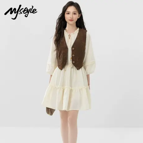 【线下同款】MJ STYLE女夏季连衣裙民族风收腰显瘦文艺通勤连衣裙图片