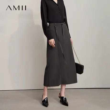 Amii【优雅职场】2025秋职场通勤都市感半身裙直筒长款款半身裙图片