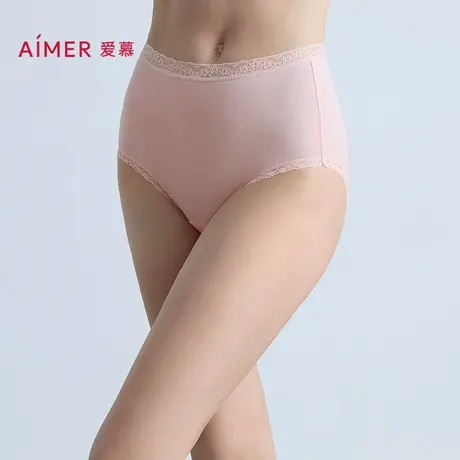 爱慕柔屿内裤女棉质里裆舒适柔软高腰平角裤AM23B891图片
