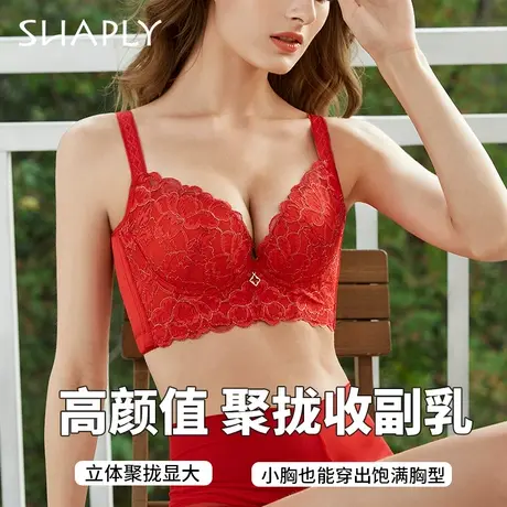 莎莲妮调整型文胸小胸聚拢性感蕾丝加高侧翼收副乳防下垂内衣女图片