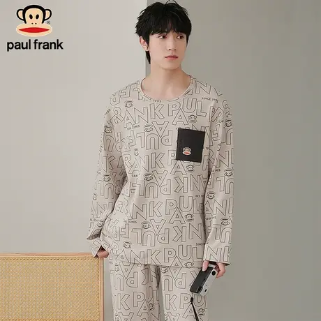 大嘴猴男士新款纯棉圆领简约版家居服套装2件套图片
