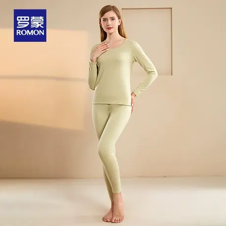 【含羊绒+桑蚕丝】罗蒙女士保暖内衣套装2023秋季新款休闲两件套图片