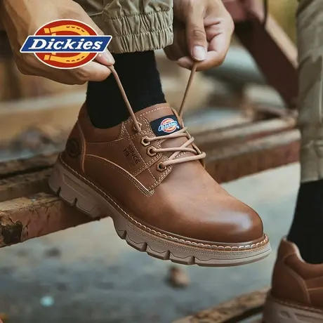 Dickies男鞋工装鞋2025春秋款真皮英伦低帮男士商务软底休闲皮鞋图片