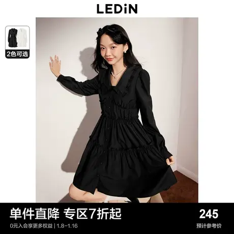 乐町娃娃领衬衫裙初秋新森系甜美花边领日系学院风内搭裙图片