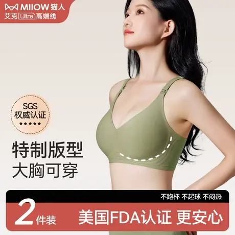 猫人孕妇哺乳内衣怀孕期产后喂奶专用聚拢收副乳防下垂前开扣文胸商品大图