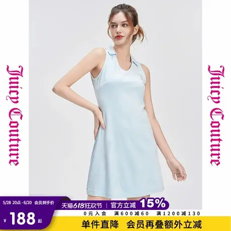 Juicy Couture橘滋2025年夏新款烫钻logo翻领无袖网球连衣裙女图片
