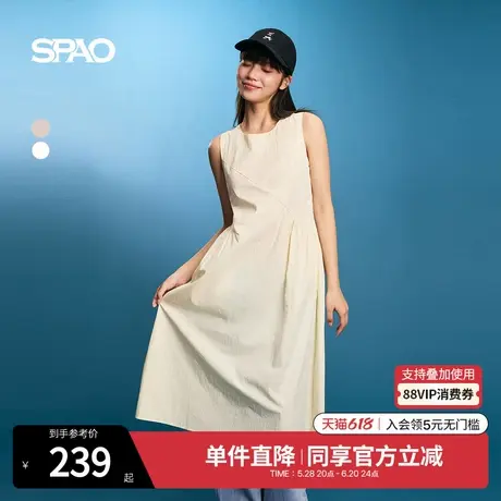 SPAO韩国同款2025年夏季新品甜美清新时尚简约无袖连衣裙图片