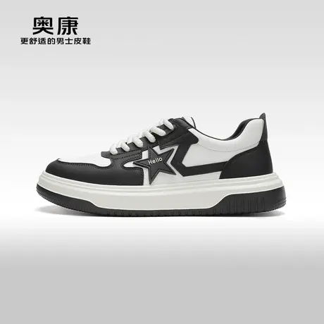 【门店发货】Aokang奥康2024春季新款时尚休闲鞋男透气星牌板鞋图片