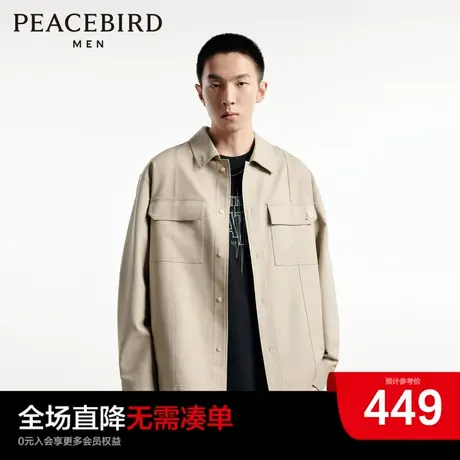 太平鸟男装长袖衬衣男秋季工装衬衫B1CHD3103图片