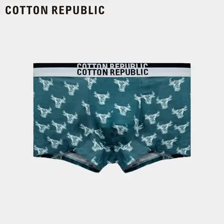Cotton Republic/棉花共和国男士莫代尔印花平角内裤情侣男学生裤图片
