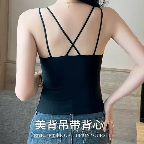 美背背心文胸一体吊带免穿内衣网红爆款女小胸聚拢无痕固定细肩带图片