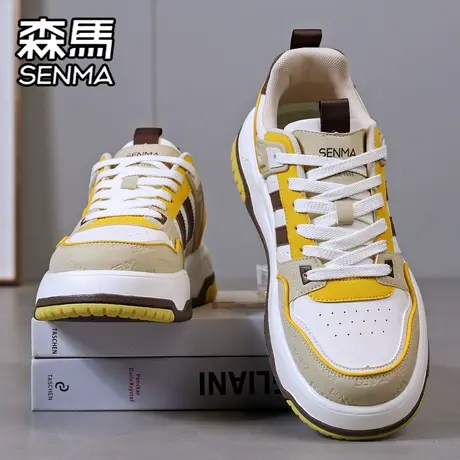 森马男鞋2025新款秋季潮牌百搭低帮休闲板鞋运动厚底增高小白潮鞋图片