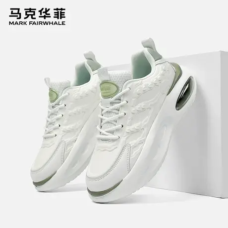 马克华菲男鞋夏季2025新款增高板鞋男士厚底运动休闲鞋小白老爹鞋图片