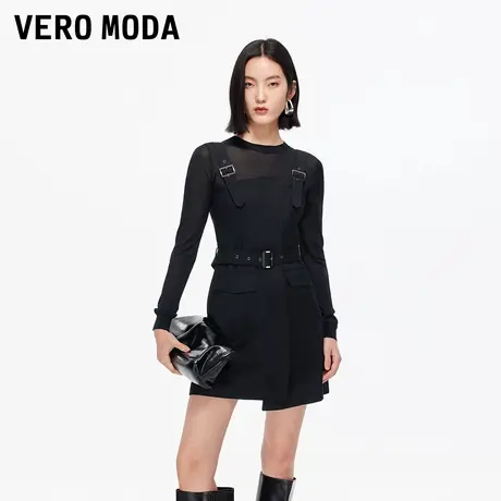 Vero Moda连衣裙2025秋季新款真两件不对称裙摆背带裙32537C004图片