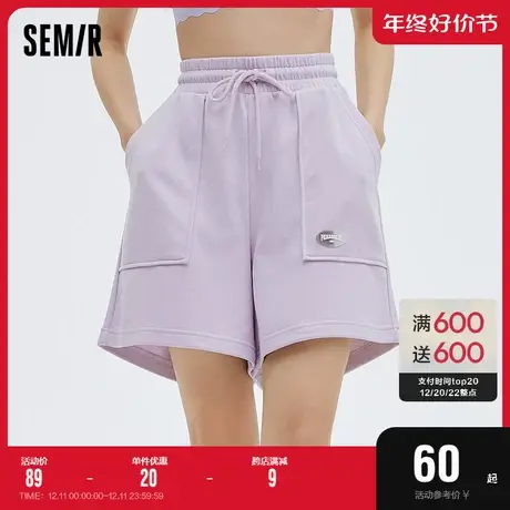 森马家居裤女士夏季宽松日常休闲针织裤子时尚运动短裤睡裤商品大图