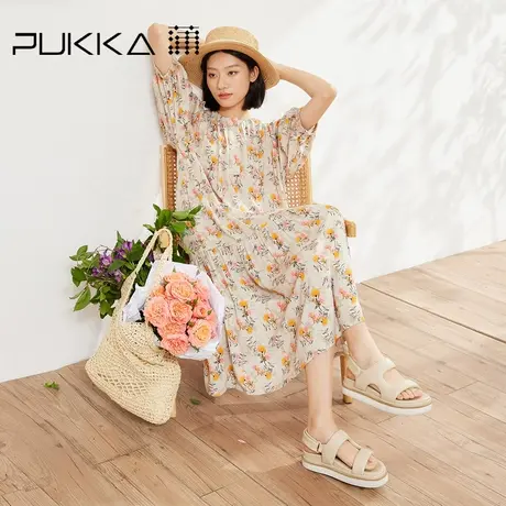 蒲PUKKA 法式浪漫印花连衣裙2025夏季新品宽松休闲裙子图片