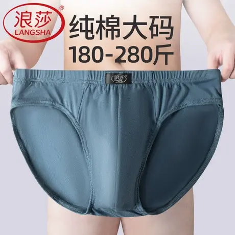 浪莎男士内裤男纯棉三角裤100%全棉加肥加大码肥佬短裤头男人裤衩图片