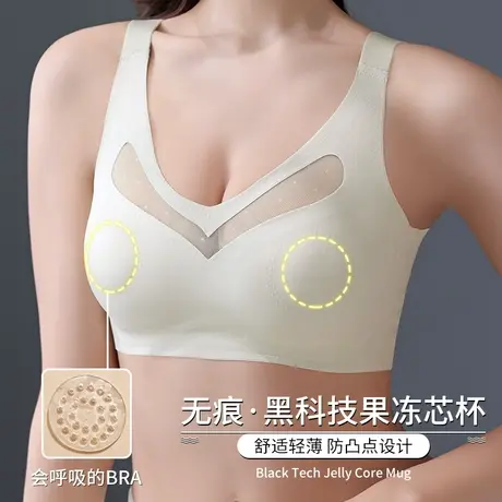 内衣女士上托聚拢软支撑侧收副乳防下垂无钢圈蕾丝网纱透气文胸罩图片
