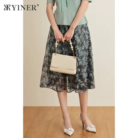 *YINER音儿女装夏季时尚蕾丝绣花半身裙图片