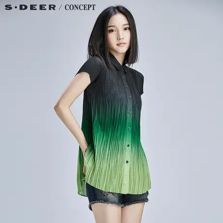 sdeer圣迪奥女装优雅渐变色调衬衫S16280427图片