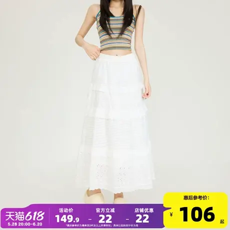唐狮蕾丝设计感小众半身裙女夏季高腰小个子A字裙优雅蛋糕裙子GAT图片