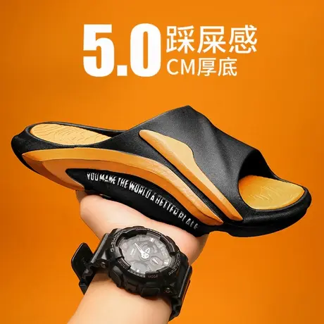 拖鞋男夏季潮牌外穿防滑防臭凉拖青少年户外运动软底网红沙滩凉鞋商品大图