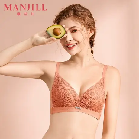 熳洁儿小胸显大聚拢无痕文胸无钢圈收副乳内衣女上托性感蕾丝胸罩商品大图