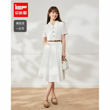 IEF/爱依服2025夏季新款韩版文艺知性气质通勤显瘦百搭连衣长裙图片