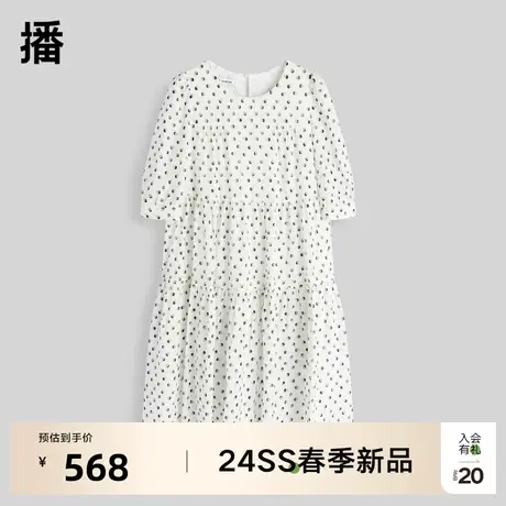 播夏新品圆领100%棉淑女风圆点娃娃裙DDR2LD5103图片