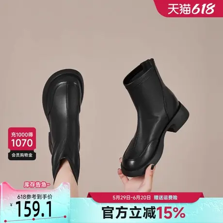戈美其厚底马丁靴女款2025新款黑色爆款靴子高级感洋气超火小短靴商品大图