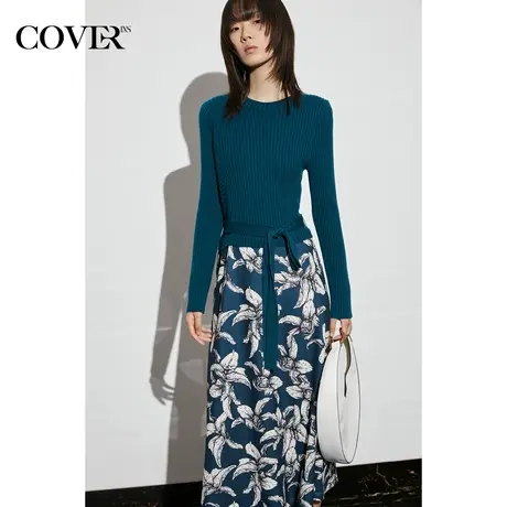 COVER春季高密印花针织连衣裙图片