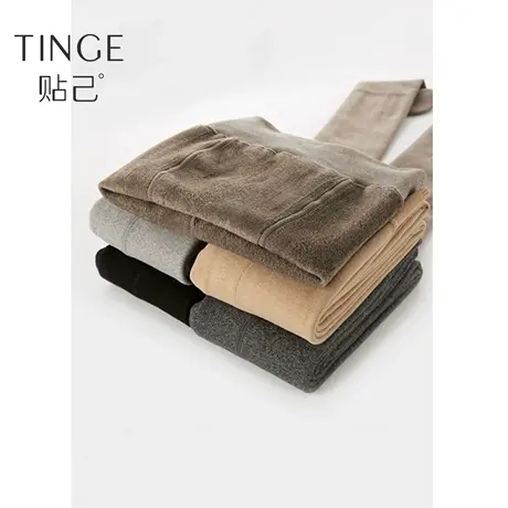 TINGE黑色加绒加厚保暖连裤袜光腿神器打底裤女秋冬踩脚打底袜商品大图