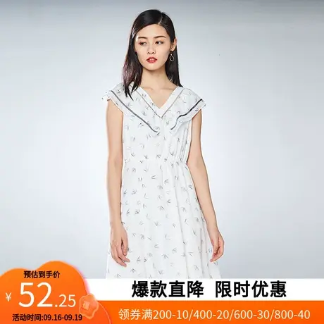 艾格夏季新款女装时尚百搭宽松无袖V领连衣裙Z232图片