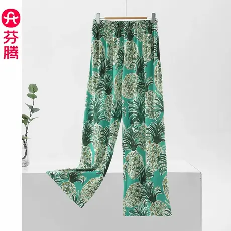 芬腾冰丝睡裤女款夏季薄款长裤休闲大码春夏款凉感空调裤家居裤子图片