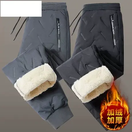 恋上17号中老年妈妈裤子冬季加绒加厚保暖冬装外穿羽绒棉女款直筒商品大图