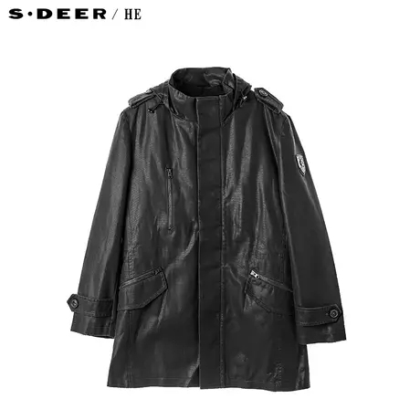S.Deer/He圣迪奥肩袢袖袢金属拉链装饰暗门襟设计棉衣H15471734图片