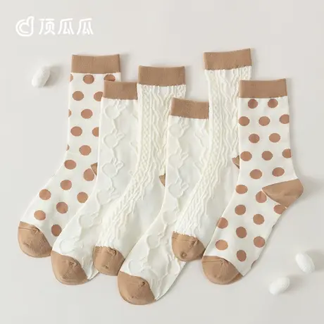 【玉肌棉】顶瓜瓜袜子女夏中筒袜运动袜吸湿排汗抑菌防臭彩棉袜子商品大图