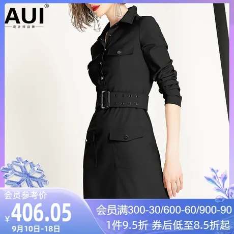 欧洲站2023年春装新款女装潮欧货气质女神范衣服黑色衬衫连衣裙女图片