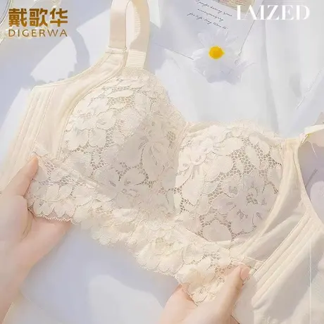 戴歌华内衣女大胸显小胸性感蕾丝超薄款无钢圈文胸罩全罩杯收副乳商品大图