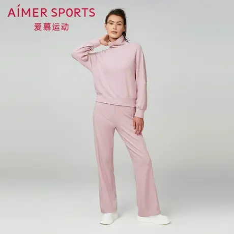 爱慕甄选运动23AW唤醒女士外穿秋冬微弹休闲阔腿长裤AS153S12图片