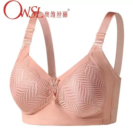 无钢圈大码胸罩薄款性感聚拢定型中年妈妈内衣女乳罩图片