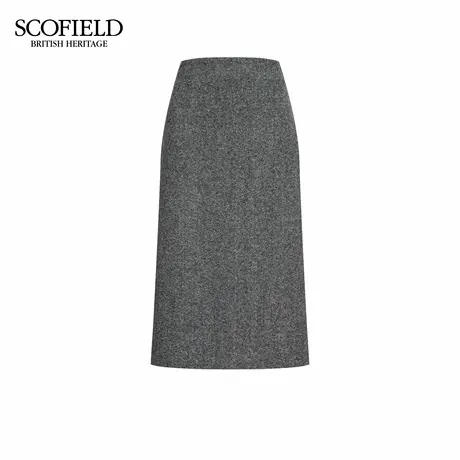 【含羊毛】Scofield女装优雅H型直筒半身裙后开衩2025秋季新品图片