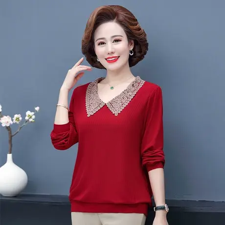 本命年衣服妈妈春秋红色洋气衬衫中年人女春装漂亮中老年秋冬小衫商品大图