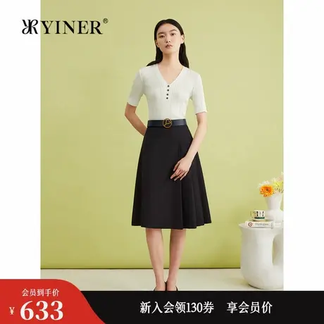 YINER音儿专选2024夏季新款羊毛混纺法式小黑裙高腰半身裙图片