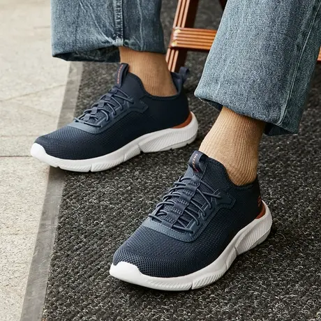 Skechers斯凯奇夏季男鞋休闲运动鞋厚底缓震健步鞋跑步鞋时尚透气图片