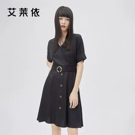 艾莱依女装2022夏款新款时尚气质小众设计连衣裙女收腰法式长裙子图片